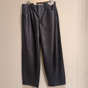 Levi's Baggy Dad Faux Leather Pants Wide Leg Mid Rise 29 X 30 Black